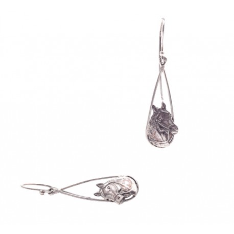 Kolczyki srebrne wiszące - "głowy końskie nr 2" PBA Wróbel