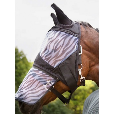 Maska "Zebra" przeciw owadom z ochroną nosa Horze