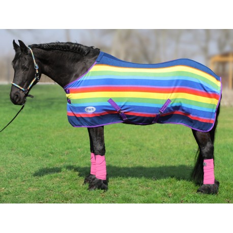 Derka polarowa z pasami "Rainbow" York