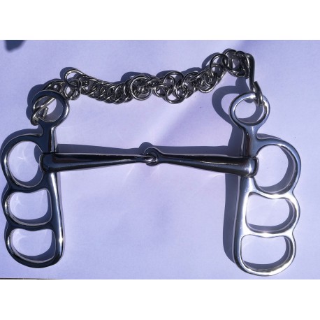 Pelham zaprzęgowy pojedyńczo łamany z łańcuszkiem Nowak Center