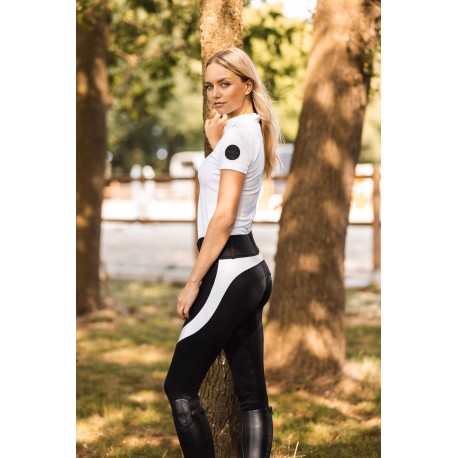 Legginsy jeździeckie damskie "Tessa" z pełnym lejem silikonowym wiosna/lato 2022 Horze