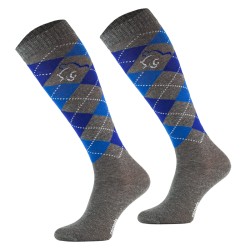 Podkolanówki "Romby" ze srebną nicią Comodo